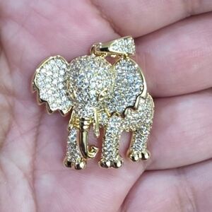 14k Gold Filked and Silver Elephant Pendant